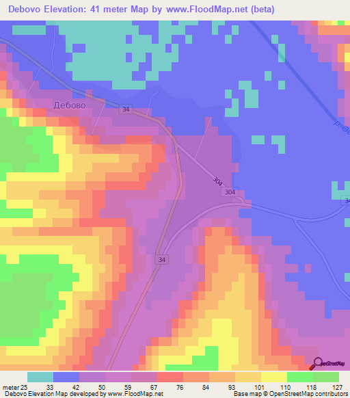 Debovo,Bulgaria Elevation Map