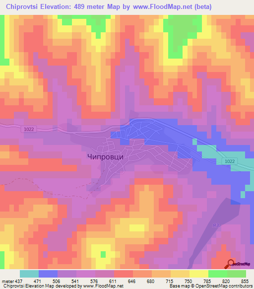 Chiprovtsi,Bulgaria Elevation Map