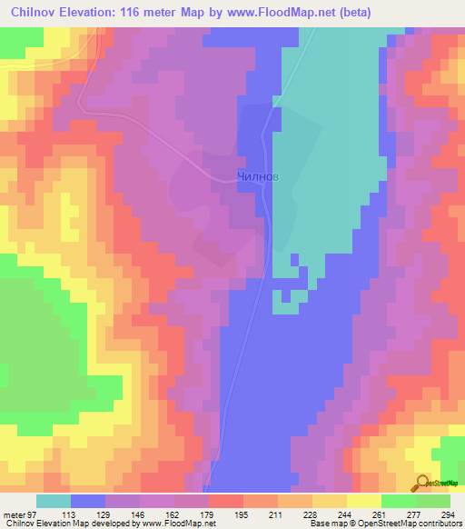 Chilnov,Bulgaria Elevation Map