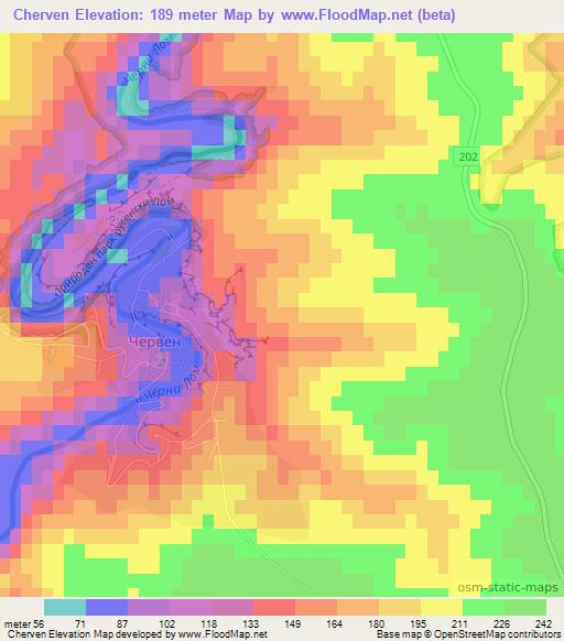 Cherven,Bulgaria Elevation Map