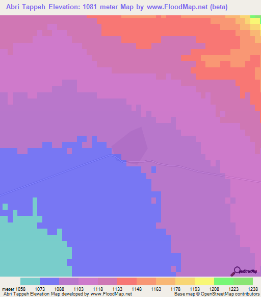 Abri Tappeh,Iran Elevation Map