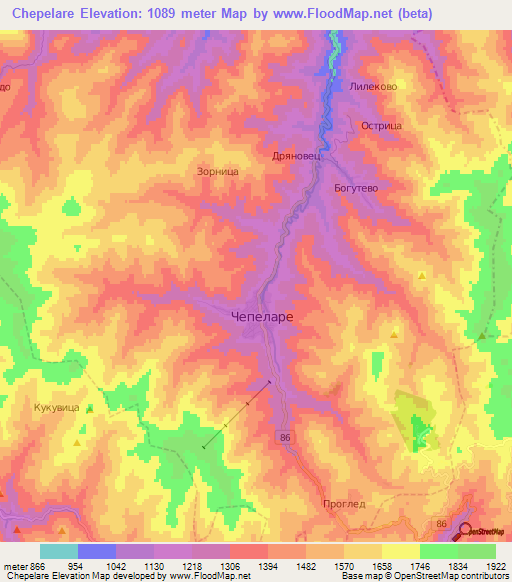 Chepelare,Bulgaria Elevation Map