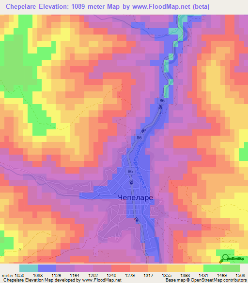 Chepelare,Bulgaria Elevation Map