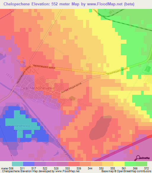 Chelopechene,Bulgaria Elevation Map