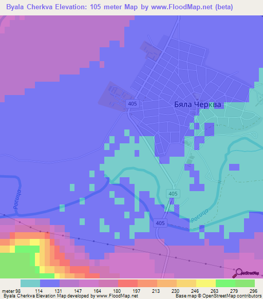 Byala Cherkva,Bulgaria Elevation Map