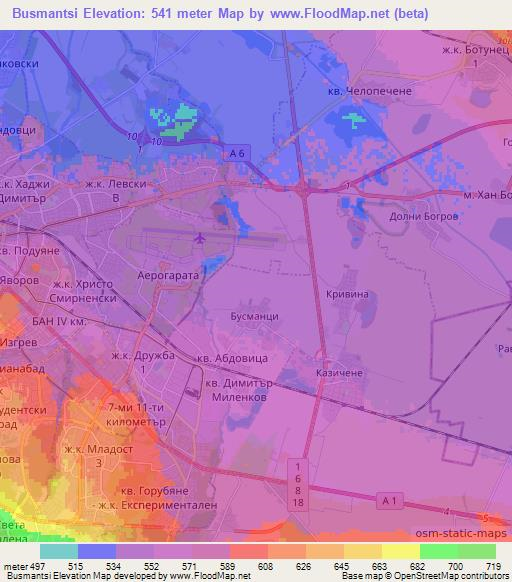 Busmantsi,Bulgaria Elevation Map