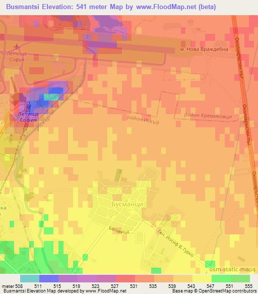 Busmantsi,Bulgaria Elevation Map