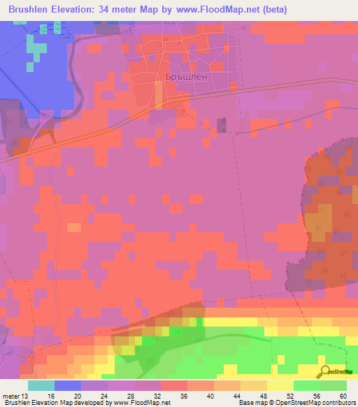 Brushlen,Bulgaria Elevation Map
