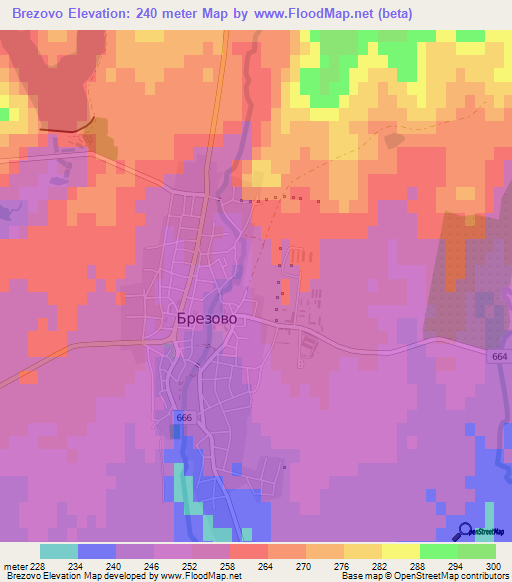 Brezovo,Bulgaria Elevation Map