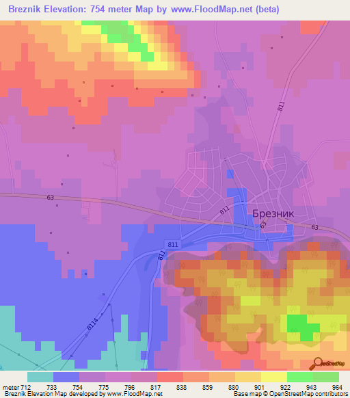 Breznik,Bulgaria Elevation Map