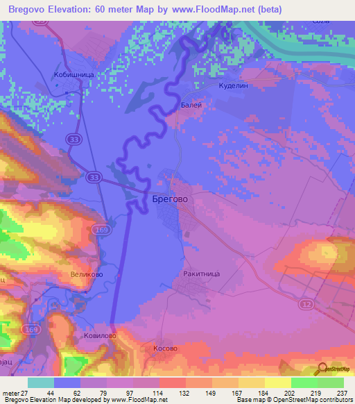 Bregovo,Bulgaria Elevation Map