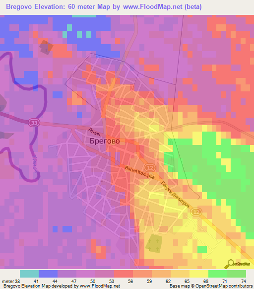 Bregovo,Bulgaria Elevation Map