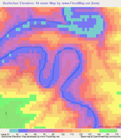 Bozhichen,Bulgaria Elevation Map