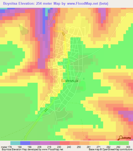 Boynitsa,Bulgaria Elevation Map