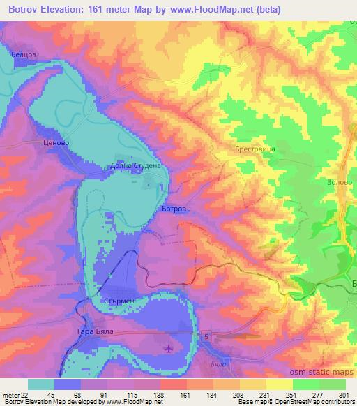 Botrov,Bulgaria Elevation Map