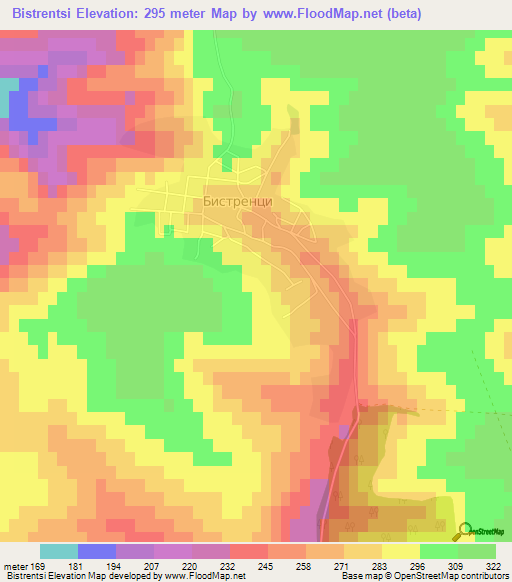 Bistrentsi,Bulgaria Elevation Map