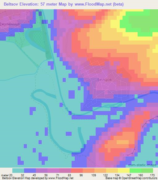 Beltsov,Bulgaria Elevation Map