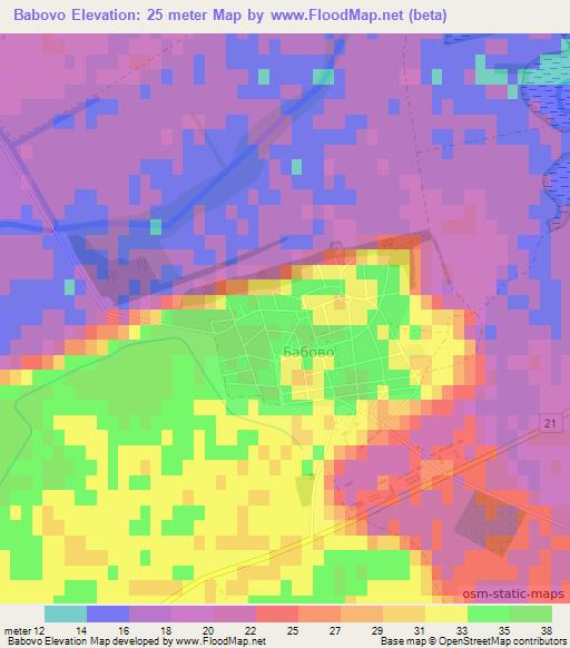 Babovo,Bulgaria Elevation Map