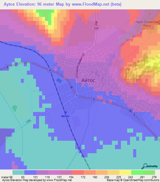 Aytos,Bulgaria Elevation Map