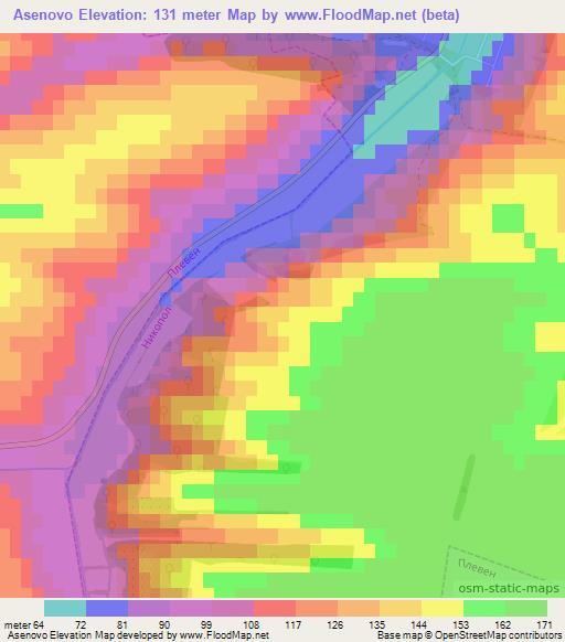 Asenovo,Bulgaria Elevation Map
