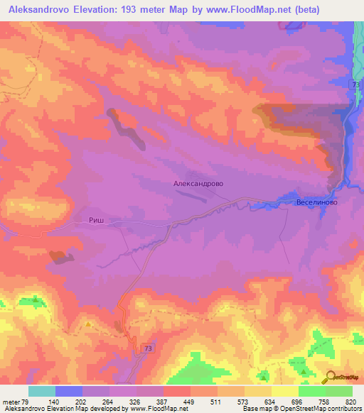 Aleksandrovo,Bulgaria Elevation Map
