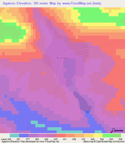 Agatovo,Bulgaria Elevation Map