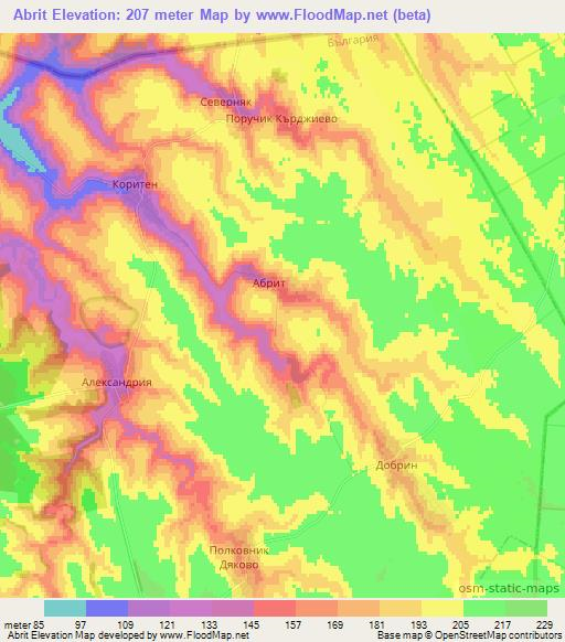 Abrit,Bulgaria Elevation Map