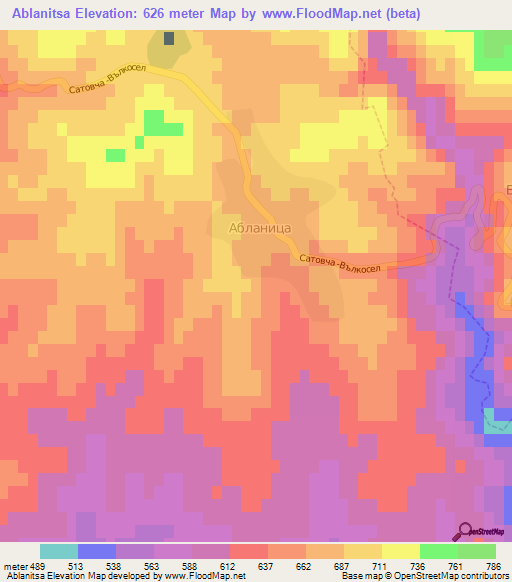 Ablanitsa,Bulgaria Elevation Map