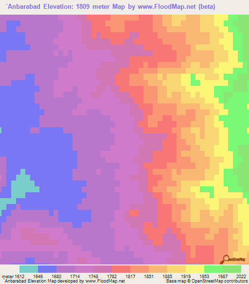 `Anbarabad,Iran Elevation Map