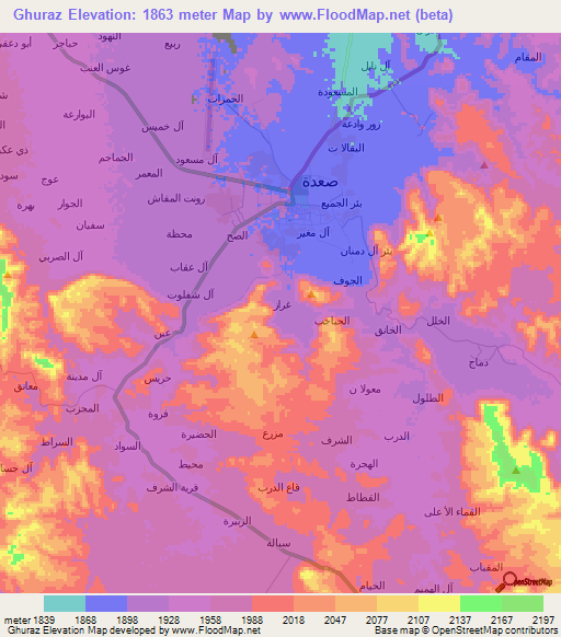 Ghuraz,Yemen Elevation Map