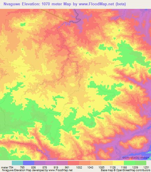 Nvaguwe,Zimbabwe Elevation Map
