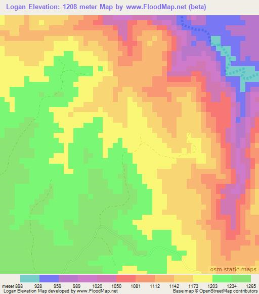 Logan,Zimbabwe Elevation Map