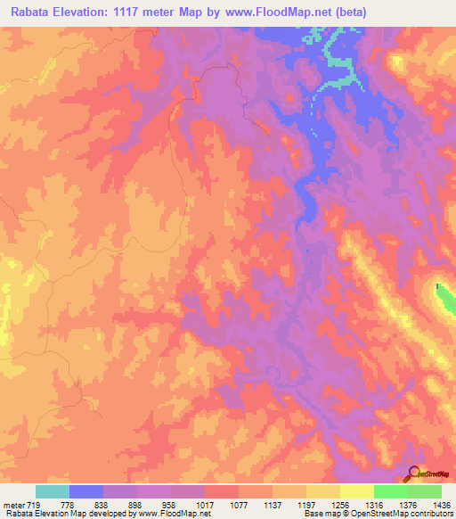 Rabata,Zimbabwe Elevation Map