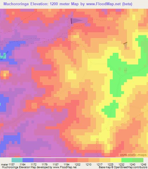 Muchororinga,Zimbabwe Elevation Map