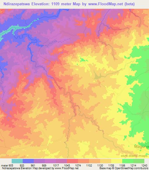 Ndirazepatswa,Zimbabwe Elevation Map