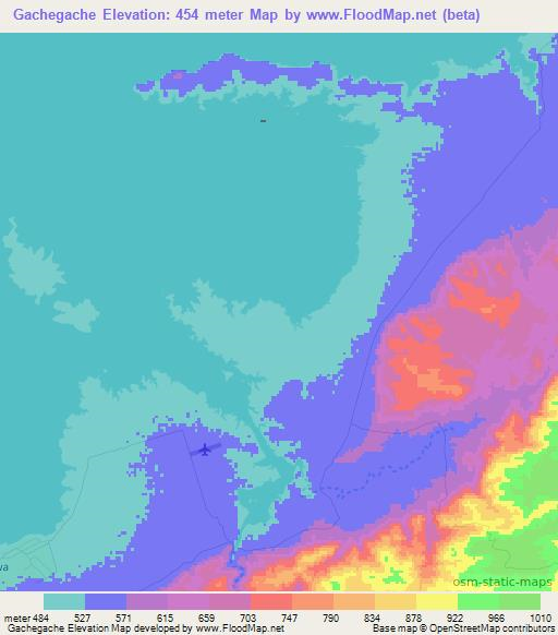 Gachegache,Zimbabwe Elevation Map