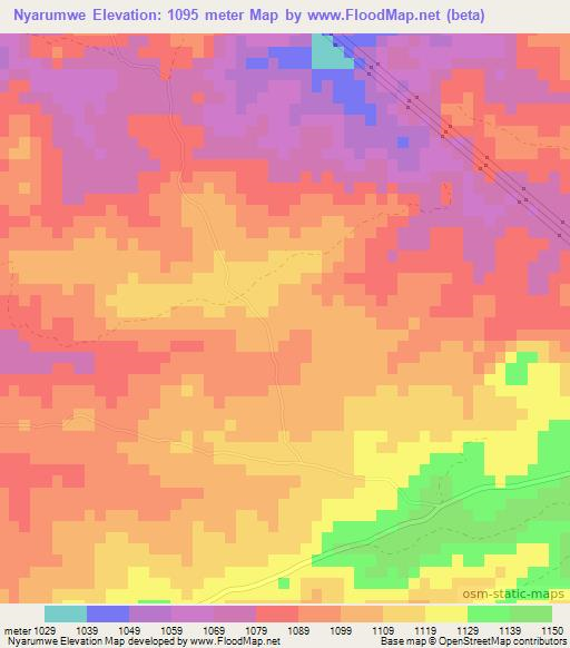 Nyarumwe,Zimbabwe Elevation Map