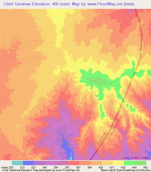 Chief Garahwa,Zimbabwe Elevation Map