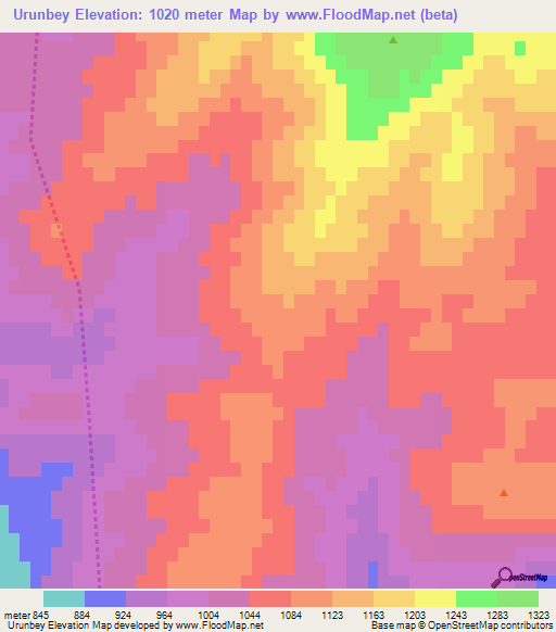 Urunbey,Turkey Elevation Map