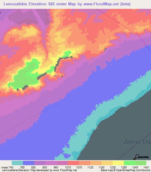 Lemouafekia,Algeria Elevation Map