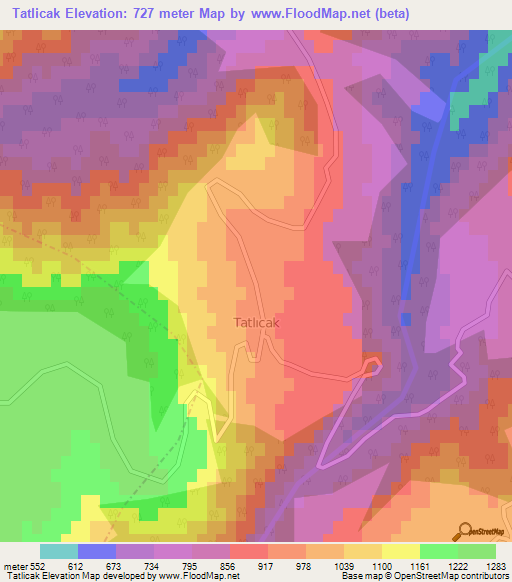Tatlicak,Turkey Elevation Map