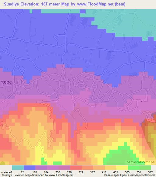 Suadiye,Turkey Elevation Map