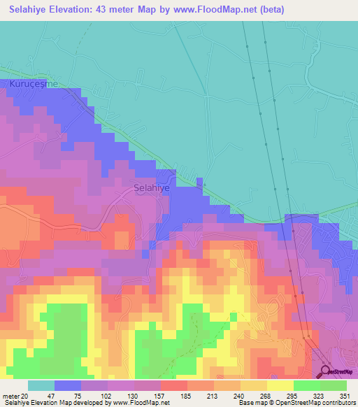 Selahiye,Turkey Elevation Map