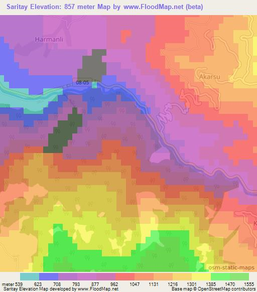 Saritay,Turkey Elevation Map