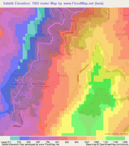 Safalik,Turkey Elevation Map