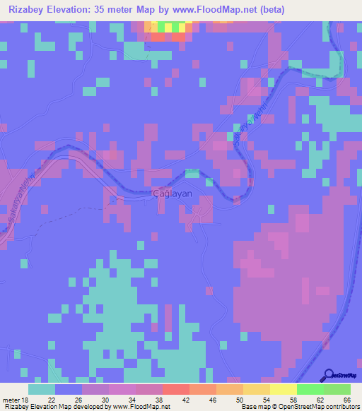 Rizabey,Turkey Elevation Map