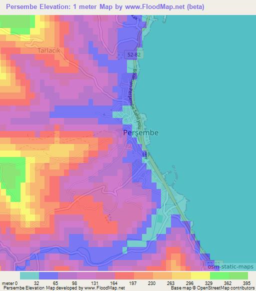 Persembe,Turkey Elevation Map