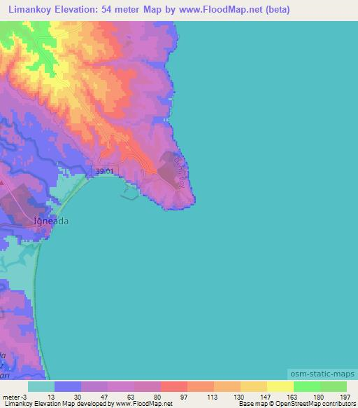 Limankoy,Turkey Elevation Map