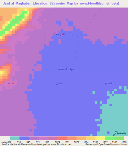 Jawf al Maqbabah,Yemen Elevation Map