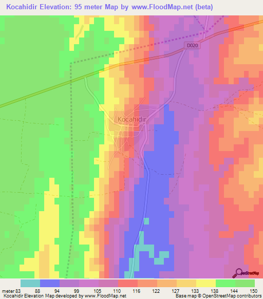 Kocahidir,Turkey Elevation Map